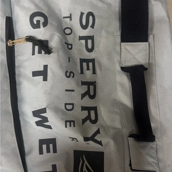 Blue Sperry Top-Sider Get Wet Tote Bag Gray Boat Beach Travel - Picture 6 of 9